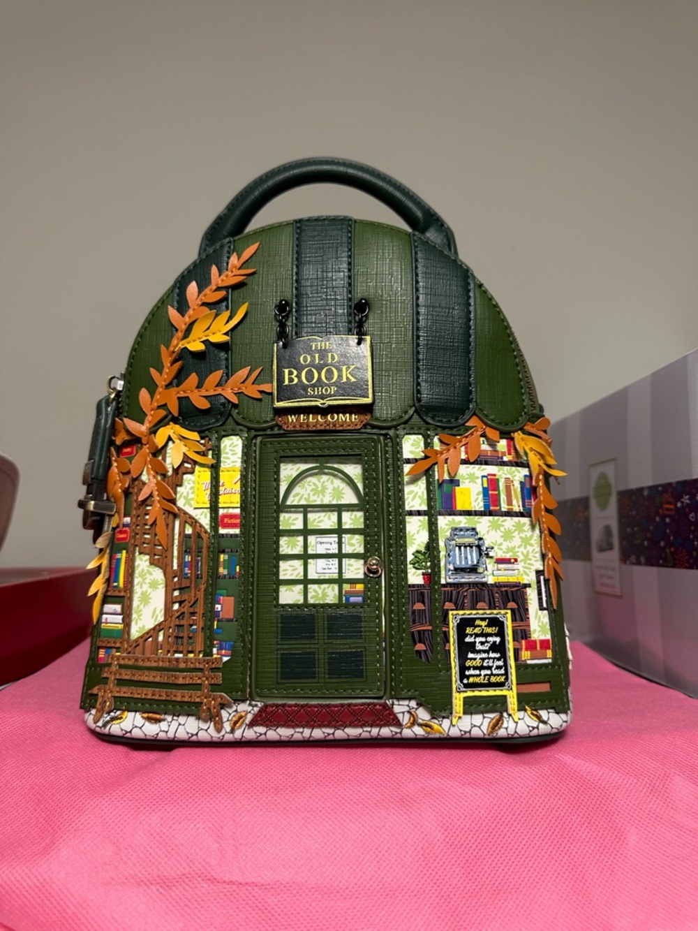 The Old Book Shop Green Crossbody Bag **very rare** crossbody or grab handle bag